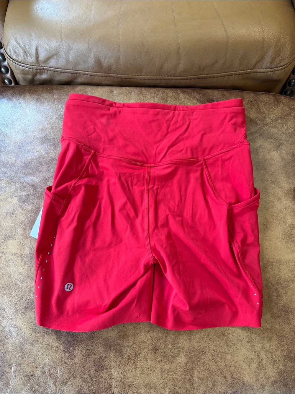 NWT Lululemon Fast and Free High Rise Bike Short 6” w 5 Pocket Sz 6 Oxford Red - Picture 3 of 5